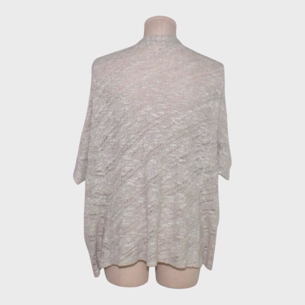 Eileen Fisher Karma Ripple Linen Blend Open Knit Cardigan - Picture 3 of 6